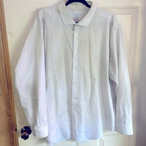 Calvin Klein dress shirt.  Slim fit 19/ 34-35 3 XL.  White with grey stripes